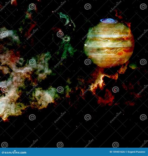 Jupiter In Outer Space Elements Of This Image Furnished By Nasa Stock