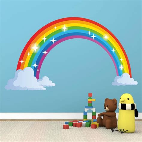 Rainbow Full Colour Wall Sticker Decal Kids Boys Girls Poster Vinyl In