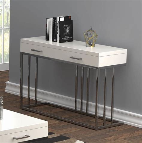 The package came timely and i damaged. 723139 Orren ellis 2 drawer glossy white chrome metal ...