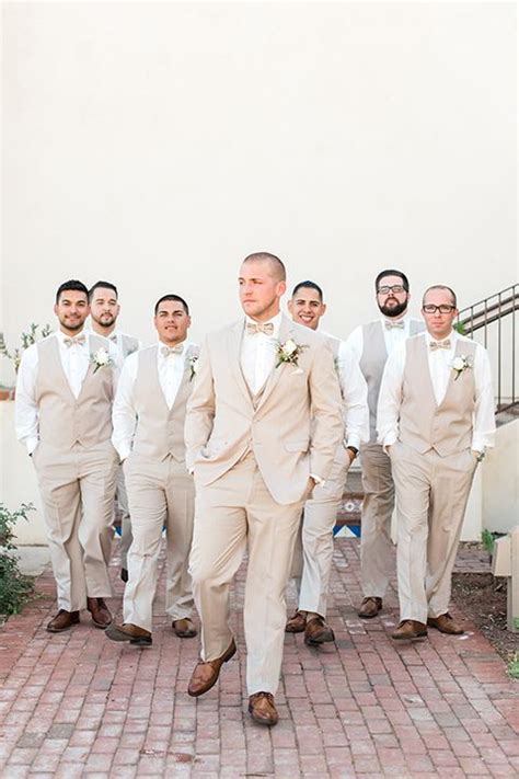 Temecula Outdoor Wedding At Ponte Winery Groom Tan Suit With Matching