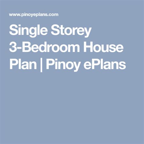 Single Storey 3 Bedroom House Plan Pinoy Eplans Bedroom House Plans