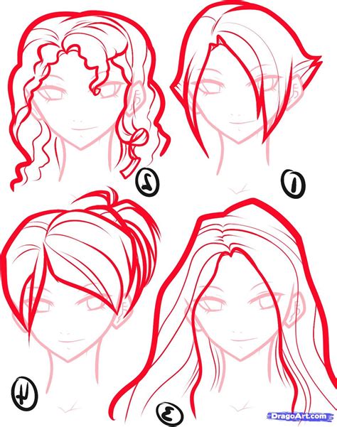 How To Draw Anime Hair Easy Step By Step Pin On Drawingart