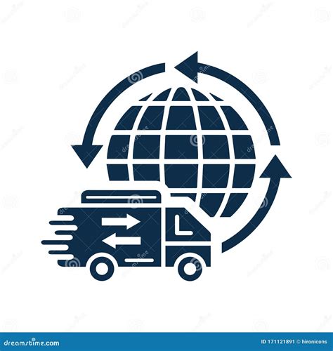 Global Delivery Fast Delivery Worldwide Shipping Icon Stock Vector