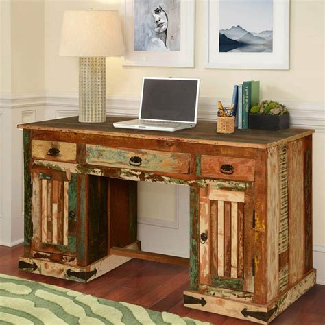 Gothic Rustic Solid Reclaimed Wood Office Desk