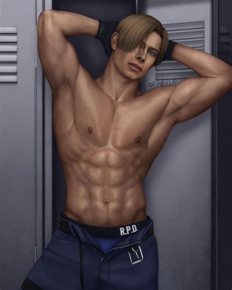 A Man With No Shirt Standing In Front Of Lockers Holding His Hands On