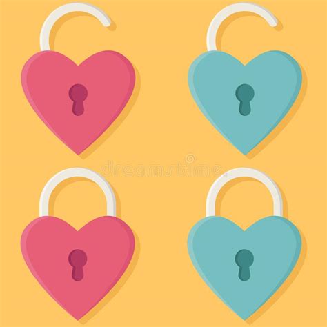 Set Of Hearts With A Keyhole Vector Illustration For Valentine S Day