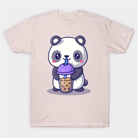 Cute Panda Drinking Milk Tea Boba Panda T Shirt Teepublic