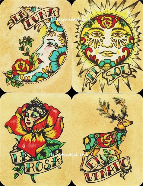 Folk Art Postcards Mexican Loteria Tattoo Art By Illustratedink Tattoo Drawings Ink Tattoo