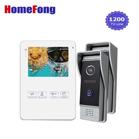 Homefong 4 Inch Video Doorbell Intercom System 2 Outdoor Station 1