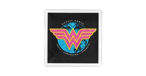 Truth Compassion Strength Comic Wonder Woman Logo Acrylic Tray Zazzle