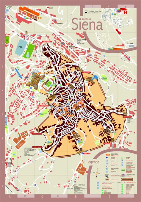 Map Of Siena 유럽 여행