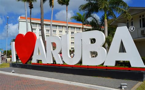 I Love Aruba Landmark Sign Editorial Photo Image Of South 60626126