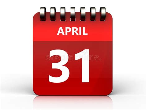 3d 31 April Calendar Stock Illustration Illustration Of Spring 103450681