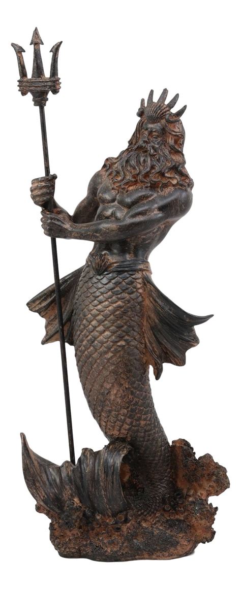 Ebros Greek Mythology God Of The Seas And Tremors Merman Poseidon Statue Neptune Holding Trident