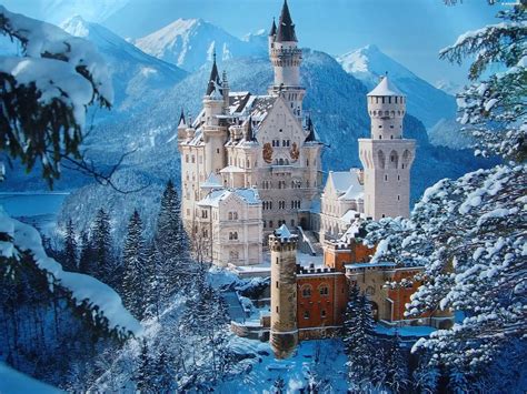Neuschwanstein Winter Schwangau Germany Castle For Desktop