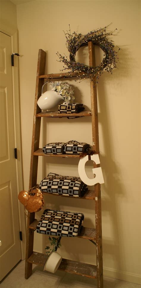 repurposed ladder vintage ladder wood ladder decor repurposed ladders