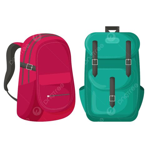 Set Of Colorful Backpacks Graphic Backpack Backpacks Png And Vector