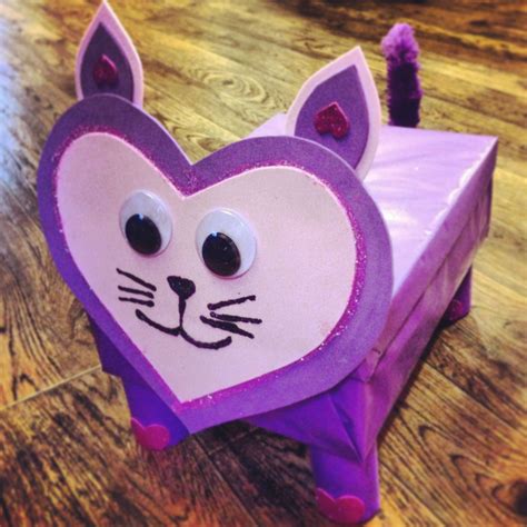 Valentine Card Box Kitty Style Kids Valentine Boxes Valentine Card