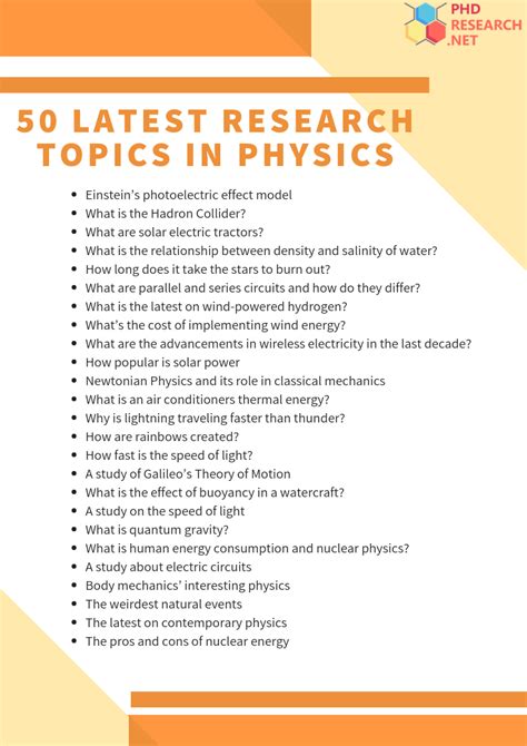 Physics Research Paper Topics Interesting In Related To High School ...