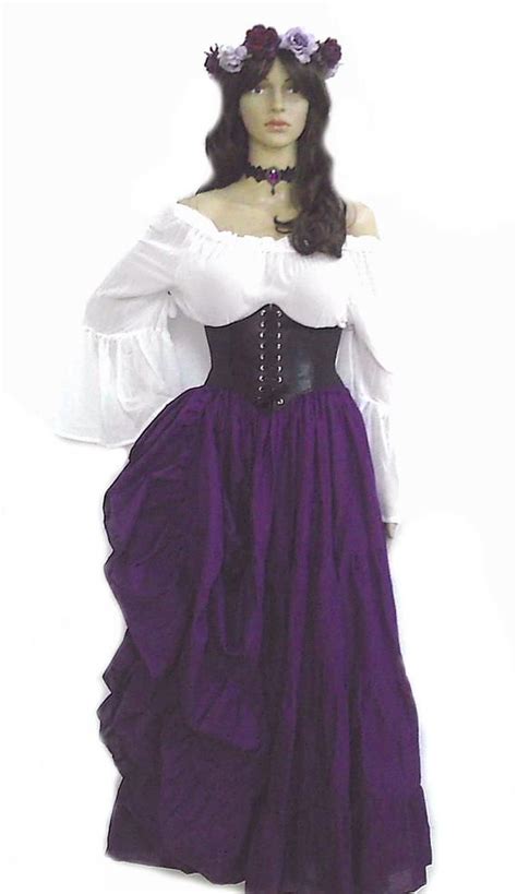 Renaissance Dress Chemise Corset Costume 3 Pcs Wench Pirate Etsy