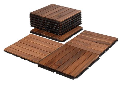 Mammoth Easy Lock Solid Acacia Wood Oiled Finish Interlocking Deck