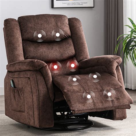 Winston Porter Recliner Chair With Heat And Massage 360 Degreeswivel Rocker Rocking Recliner