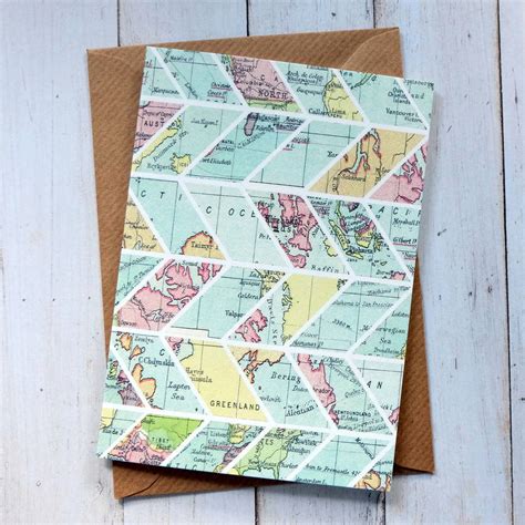 Travel Inspired Vintage Map Design Leaving Card By Bookishly