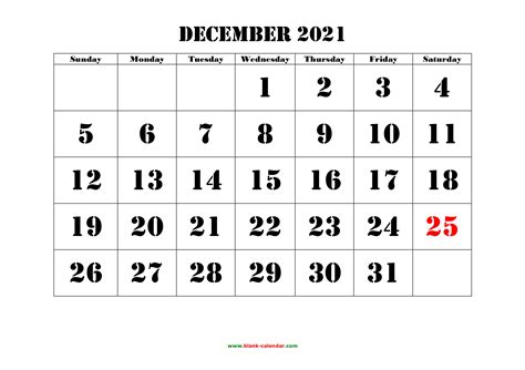 December 2021 Holiday Calendar Printable March