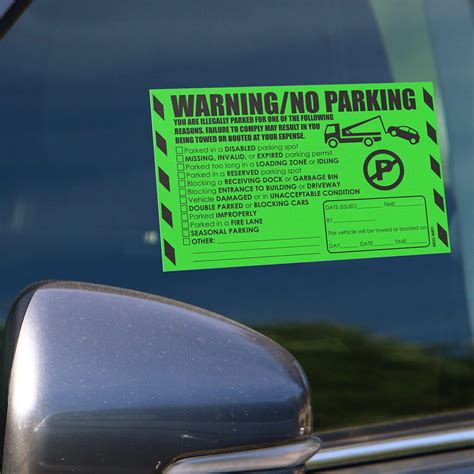 Amazon.com: 100 calcomanías de infracción de estacionamiento difíciles