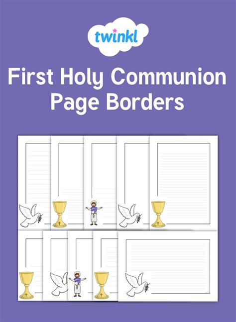 First Holy Communion Page Borders First Holy Communion Holy