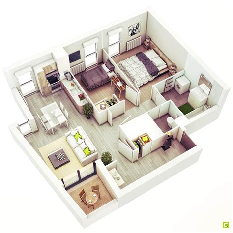 Cool 4 Bedroom House Floor Plan Design 3d Pictures