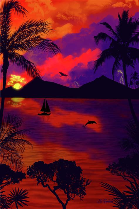 Hawaii Sunrise Digital Art By Stu Randerson Fine Art America