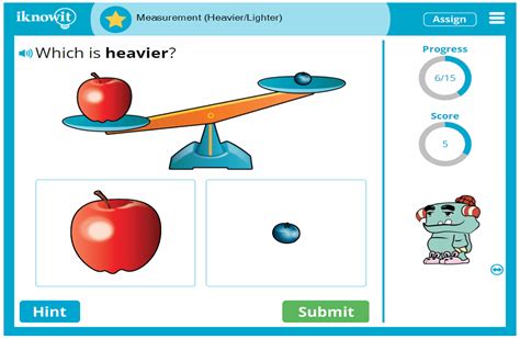 Interactive Math Lesson Measurement Heavierlighter