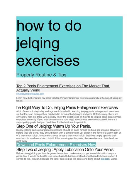 Penile Enlargement Exercises Do They Work Exercise