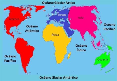 Continentes Y Oceanos Del Mundo Tola