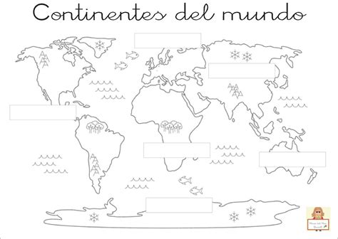 Mapa De Los Continentes Para Imprimir Mapa Mundi Pdf Aula Virtual