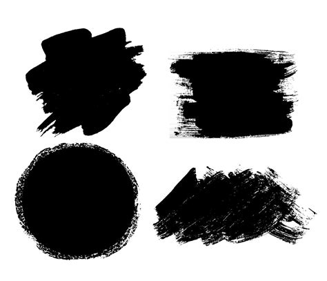 Abstract Brush Stroke Black Ink Artistic Grunge Design Elements