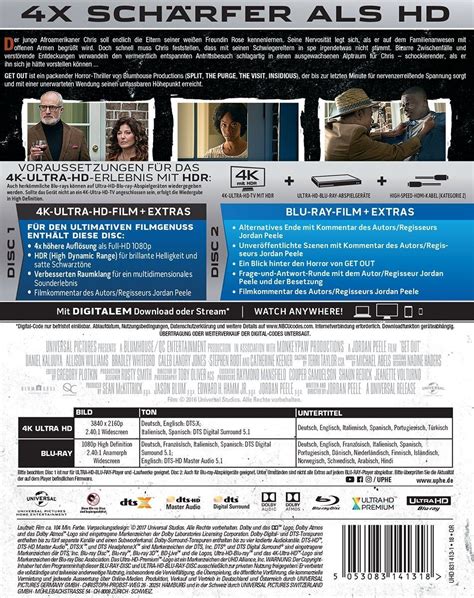 Get Out 4k Ultra Hd Blu Ray 2d 4k Uhd Blu Ray Kaluuya Daniel