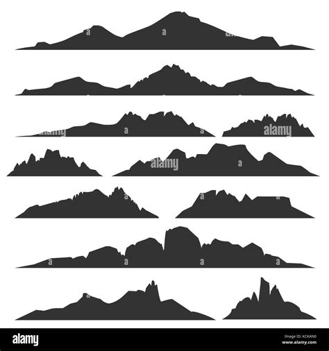 Mountain Silhouettes Set Stock Vector Image And Art Alamy