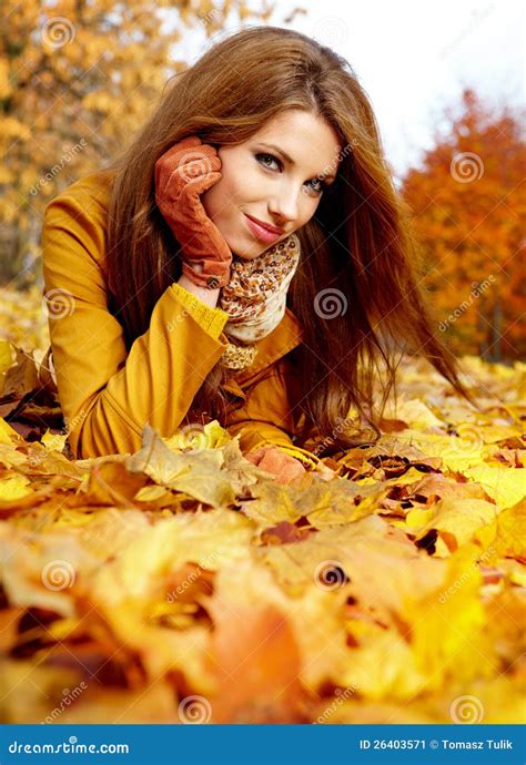 Autumn Woman Stock Image Image Of Park Portrait Pose 26403571