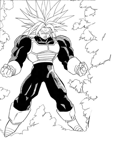 These coloring pages are simple and easy to color. Dbz Trunks Ultra Saiyan - Free Coloring Pages