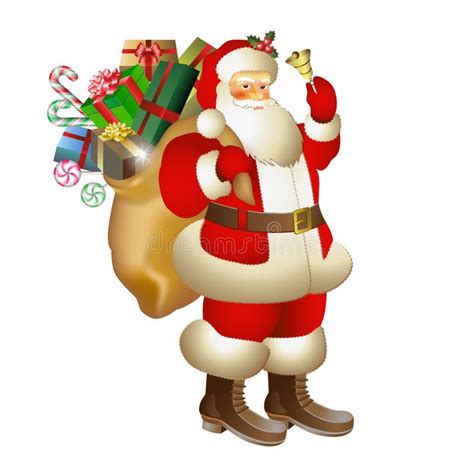 Christmas Santa Claus With Sack Of Ts Stock Vector Illustration Of