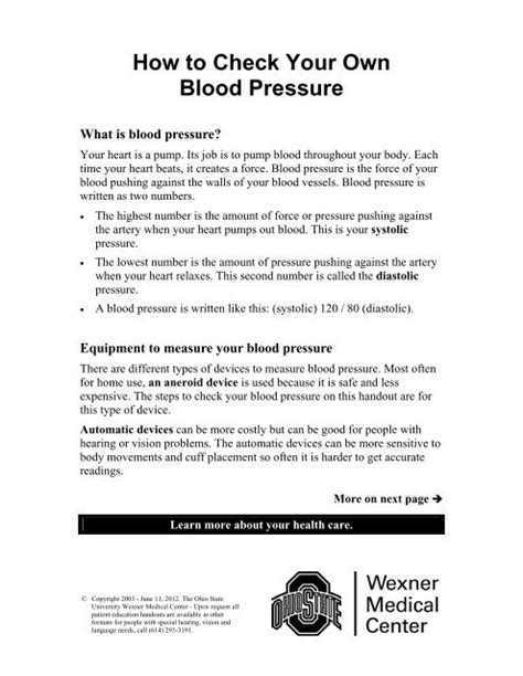 How To Check Your Own Blood Pressure Patient Education Home