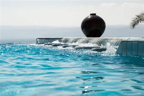 Infinity Pool Jacuzzi Azure Water Luxury Lifestyle Spa Concept Stock