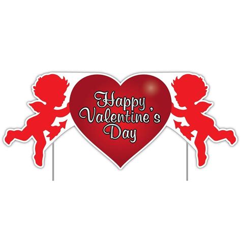 Valentines Lawn Decoration Happy Valentines Day Cupid 2 X 4 Sign
