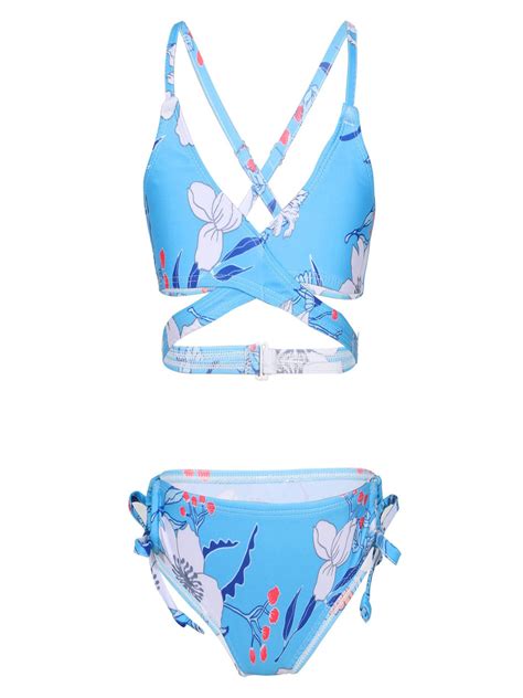 alvivi girls 2 pieces bathing suit floral print tankini sets bikini bra briefs swimsuit 4 16