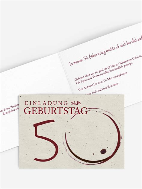 Gestalten sie einladungskarten zum 70. Einladungskarten 50. Geburtstag "Edler Tropfen"