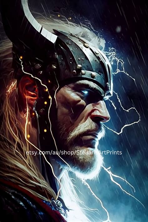 Thor Norse Mythology Art Print Digital Print Instant Download Etsy