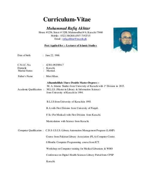 Free biodata template for marriage to download. Rafiq's Islamic St.2013 CV