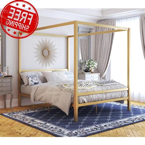 Queen size canopy bed beds : White Queen or Full Size Platform Bed Frame